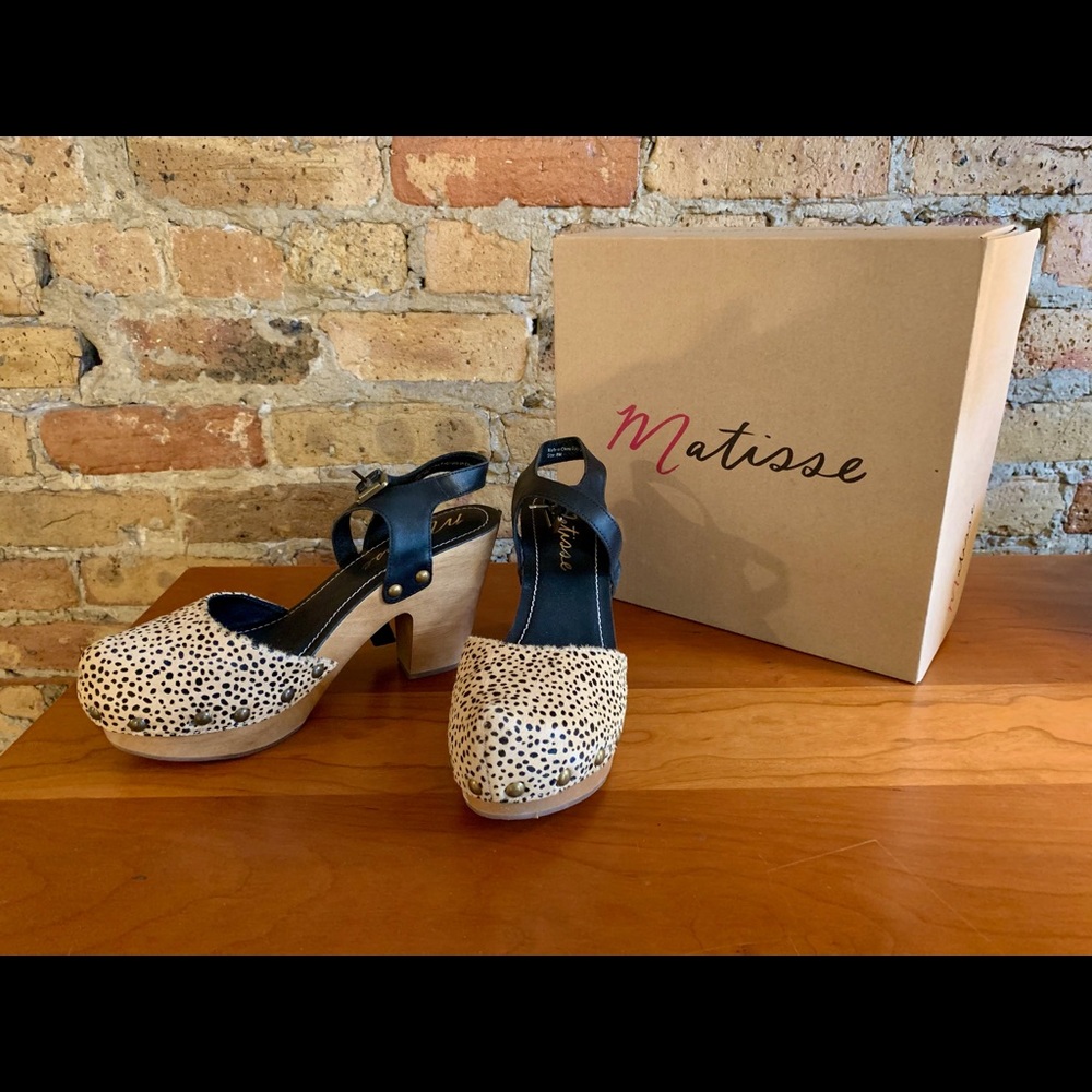 Free People Matisse Leopard Platform Clog Women 8M